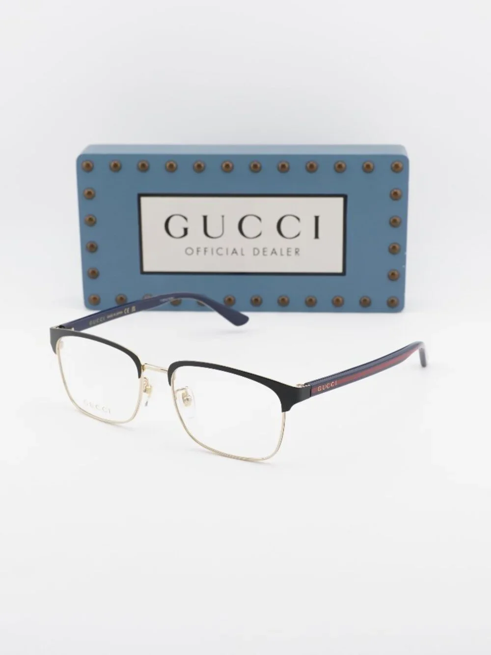 Gucci GG0934OA 005 Rectangle Eyeglasses 56mm - Gold / Black